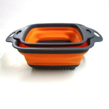 Load image into Gallery viewer, Square Foldable Drain Basket Plastic Fruit Basket Filter Basket Multi-function Washing Dish Telescopic Basket
