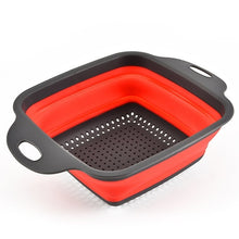 Load image into Gallery viewer, Square Foldable Drain Basket Plastic Fruit Basket Filter Basket Multi-function Washing Dish Telescopic Basket
