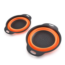 Load image into Gallery viewer, Square Foldable Drain Basket Plastic Fruit Basket Filter Basket Multi-function Washing Dish Telescopic Basket
