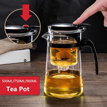 Load image into Gallery viewer, Tea Pots Heat Resistant Glass Tea Pot Tea Infuser Chinese Kung Fu Tea Set Kettle Coffee Glass Maker Convenient Office Tea Sets
