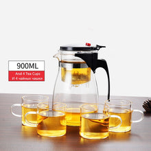 Load image into Gallery viewer, Tea Pots Heat Resistant Glass Tea Pot Tea Infuser Chinese Kung Fu Tea Set Kettle Coffee Glass Maker Convenient Office Tea Sets
