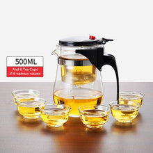 Load image into Gallery viewer, Tea Pots Heat Resistant Glass Tea Pot Tea Infuser Chinese Kung Fu Tea Set Kettle Coffee Glass Maker Convenient Office Tea Sets
