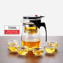 Load image into Gallery viewer, Tea Pots Heat Resistant Glass Tea Pot Tea Infuser Chinese Kung Fu Tea Set Kettle Coffee Glass Maker Convenient Office Tea Sets
