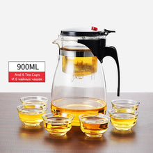 Load image into Gallery viewer, Tea Pots Heat Resistant Glass Tea Pot Tea Infuser Chinese Kung Fu Tea Set Kettle Coffee Glass Maker Convenient Office Tea Sets
