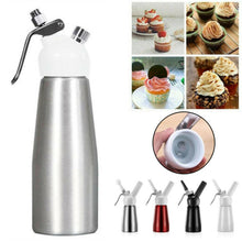 Load image into Gallery viewer, 250ML Cream Cutter Cream Dispenser Whipped Cream Siphon Cream Whipper 3 Nozzles Plastic Mouth Can Ce Decorated With Creamer
