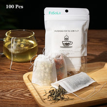 Load image into Gallery viewer, 100Pcs/Lot Teabags 5.5 x 7CM Empty Scented Tea Bag disposable With String Heal Seal Filter Paper for Herb Loose Tea Bolsas de te
