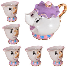 Load image into Gallery viewer, Cartoon Beauty And The Beast Tea Set Mrs Potts Chip Cup Set Sugar Bowl Mug [ 1 Pot + 5 Cups ] Valentine's Day Gift
